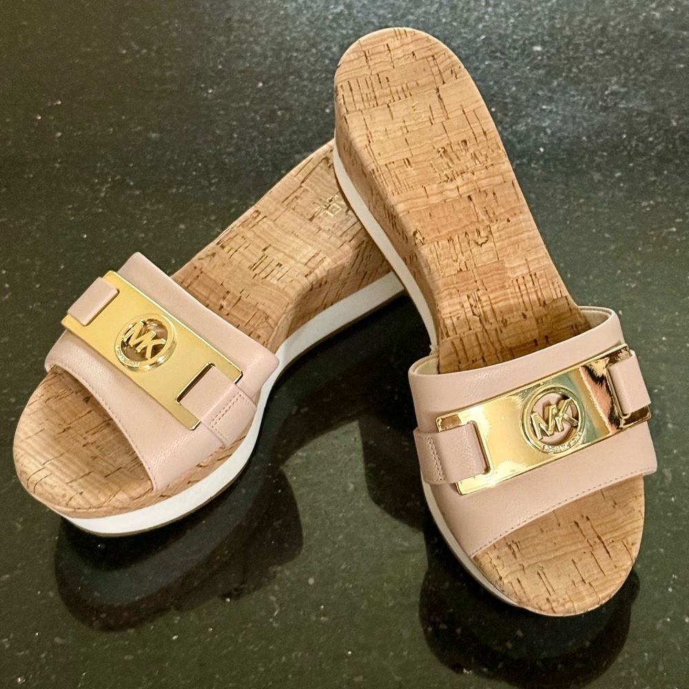 Michael Kors Gold and Cream Women's Sandals